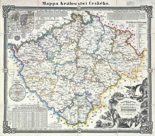 Lothova mapa Čech z roku 1847