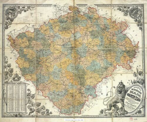 Erbenova mapa Čech z roku 1883